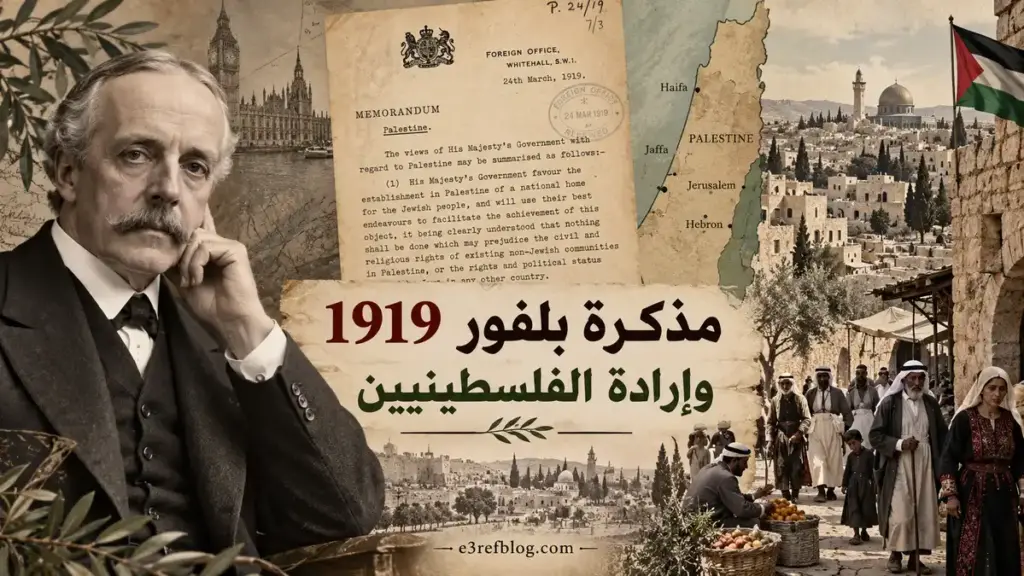 مذكرة بلفور عام 1919 وموقفه من إرادة الفلسطينيين