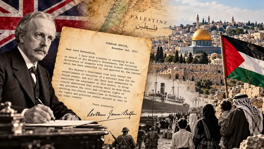وعد بلفور عام 1917 وتأثيره على فلسطين والقضية الفلسطينية
