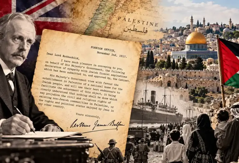 وعد بلفور عام 1917 وتأثيره على فلسطين والقضية الفلسطينية