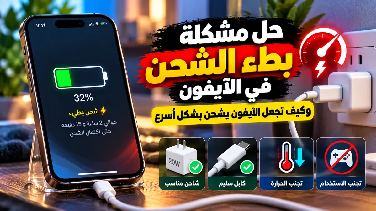 حل مشكلة بطء الشحن في الآيفون وكيف تجعل الآيفون يشحن بشكل أسرع