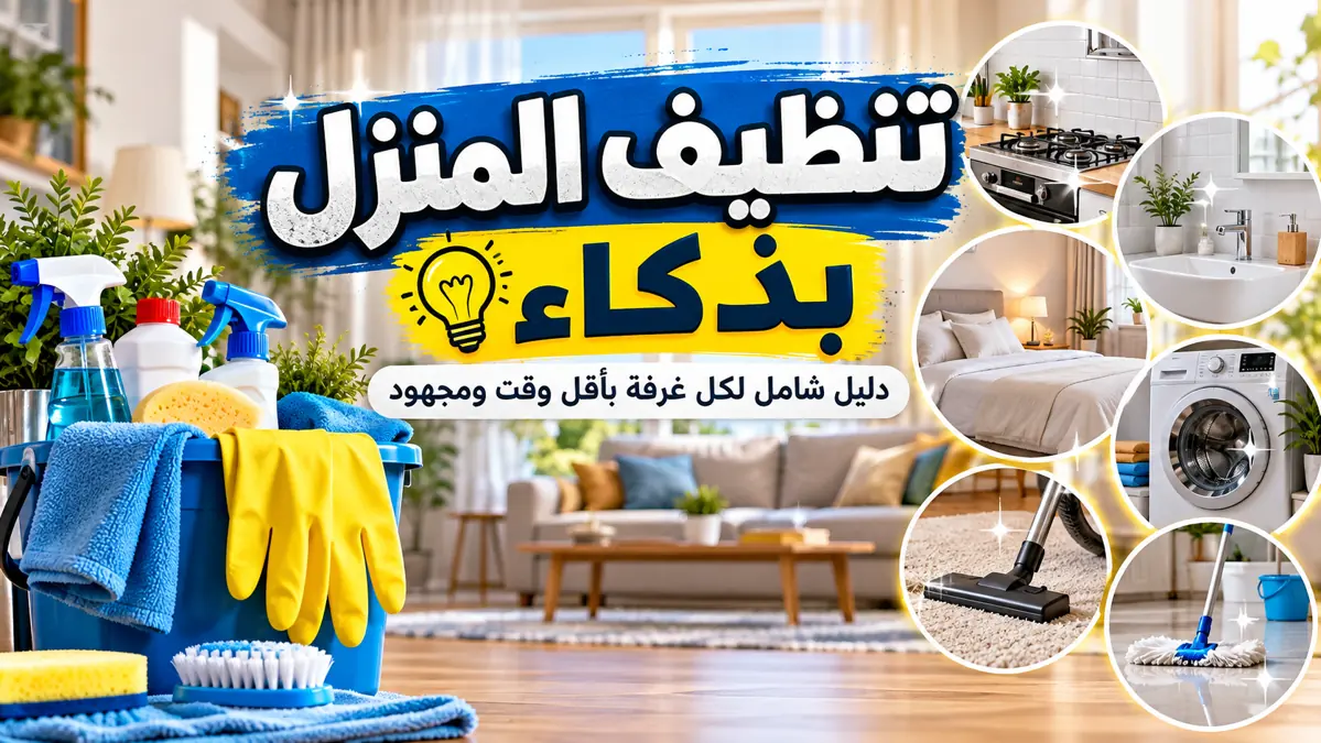 تنظيف المنزل بذكاء ودليل شامل لتنظيف كل غرفة بأقل وقت ومجهود