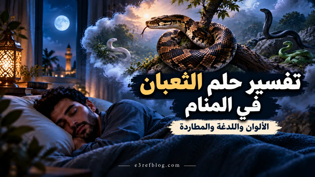 تفسير حلم الثعبان في المنام ودلالات ألوان الثعابين المختلفة ولدغة الثعبان ومطاردته في الأحلام.