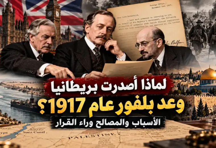 أسباب إصدار بريطانيا وعد بلفور عام 1917 والمصالح وراء القرار