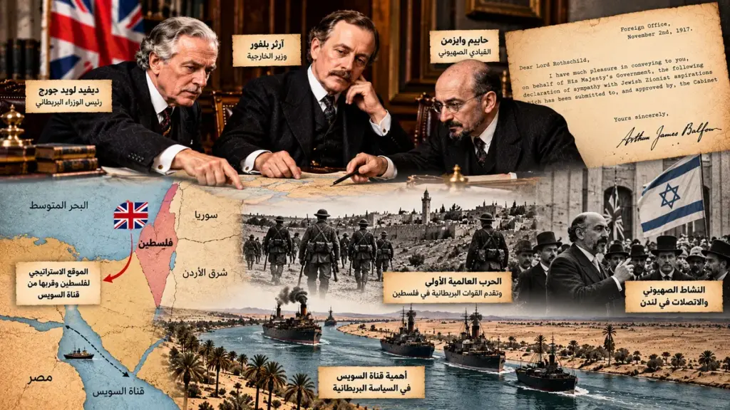 أسباب صدور وعد بلفور ودور المصالح البريطانية والحركة الصهيونية عام 1917