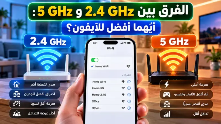 الفرق بين Wi-Fi 2.4 GHz و5 GHz وأيهما أفضل للآيفون