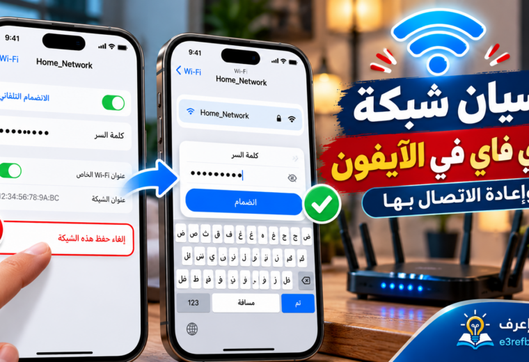 نسيان شبكة الواي فاي وإعادة الاتصال
